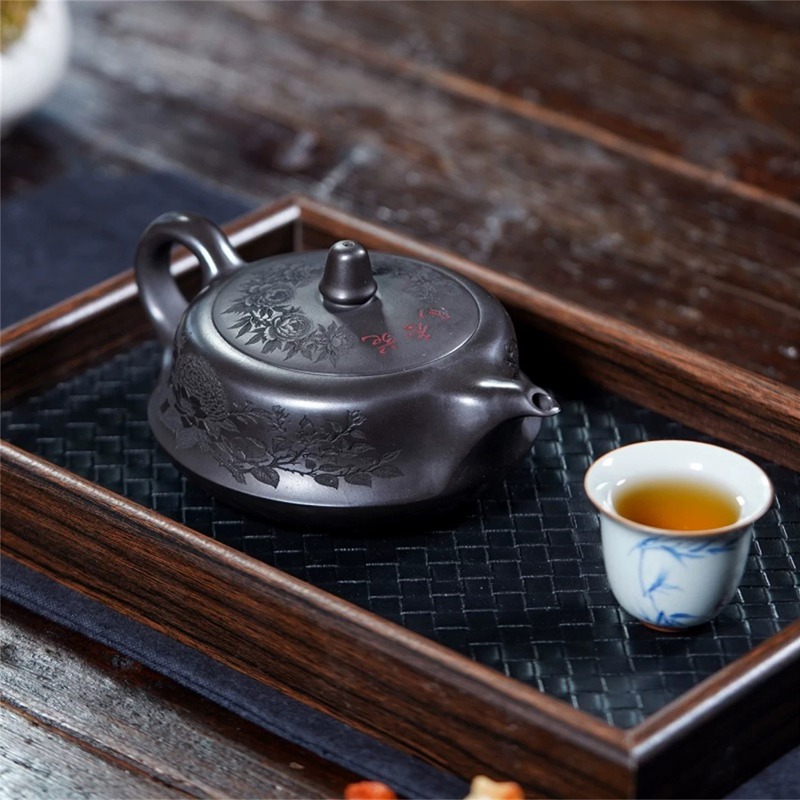 Ấm Tử Sa Nghi Hưng Uyển Hương Khúc Hồ – Nguyên Khoáng Thạch Hoàng