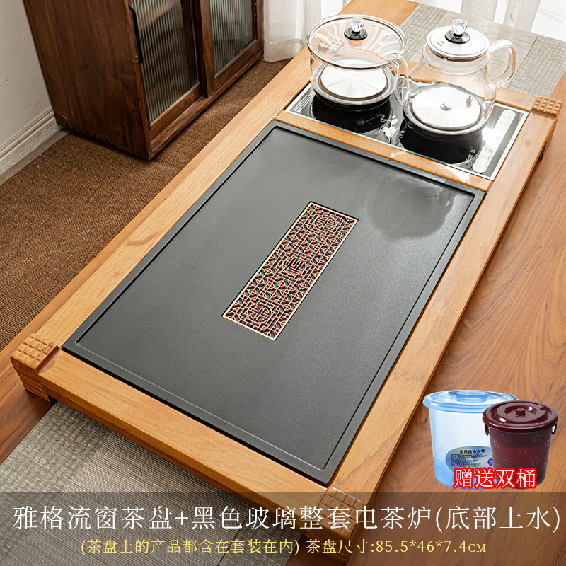 Khay trà Nhã Cách Lưu Song cấp nước dưới đáy – Kèm bếp điện trà