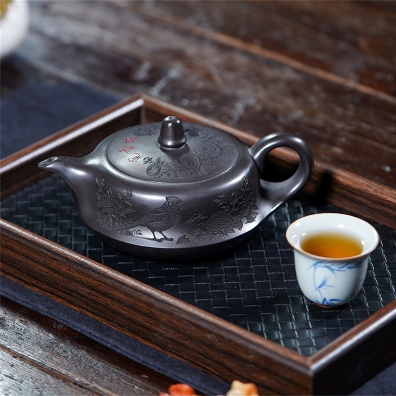 Ấm Tử Sa Nghi Hưng Uyển Hương Khúc Hồ – Nguyên Khoáng Thạch Hoàng