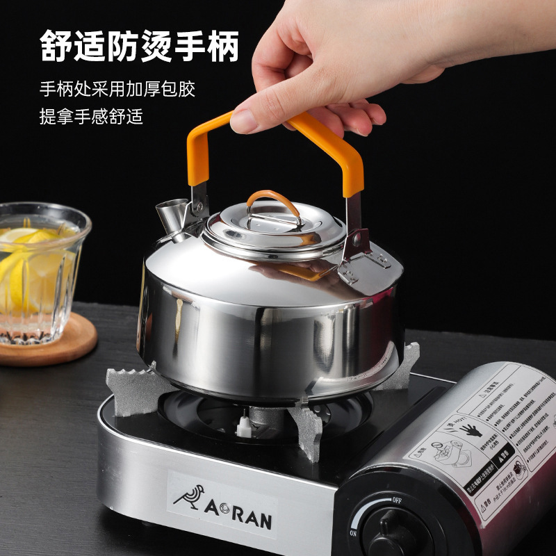 Ấm đun nước inox 304 dã ngoại – Ấm nấu nước pha trà ngoài trời 1L