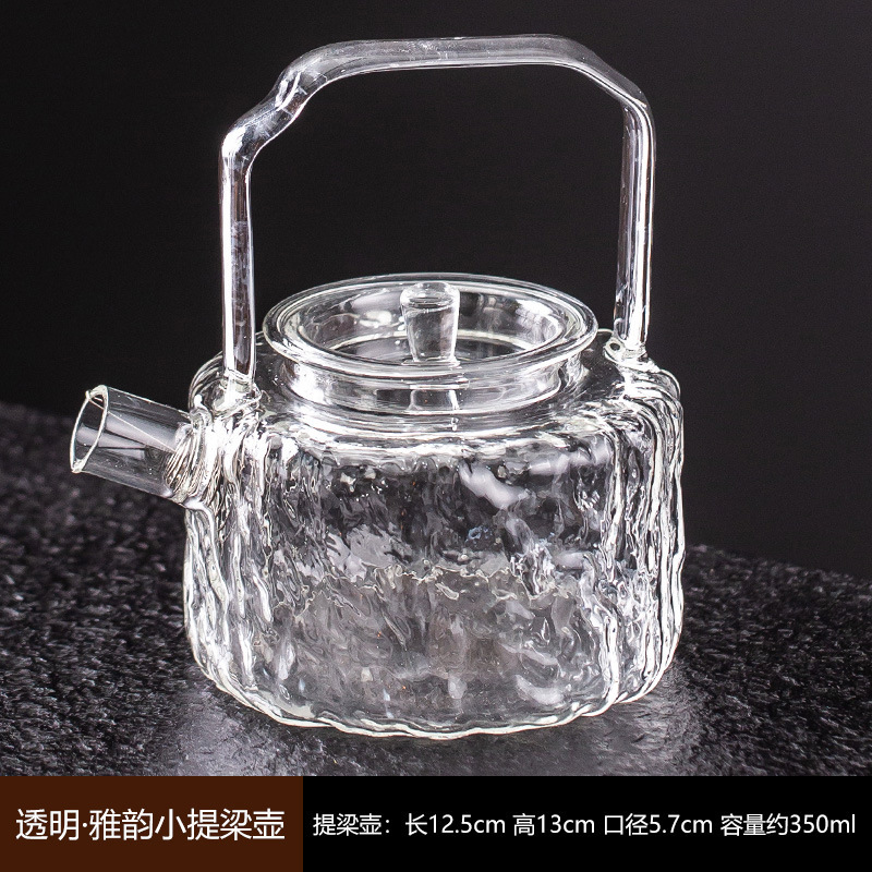 Ấm pha trà thủy tinh chịu nhiệt quai xách 350ml – Tiểu đề lương