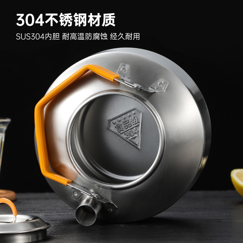 Ấm đun nước inox 304 dã ngoại – Ấm nấu nước pha trà ngoài trời 1L