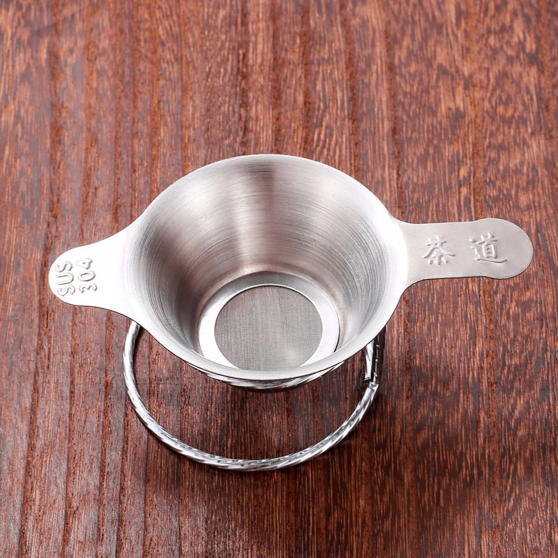 Lọc trà inox 304 hai tai cầm cao cấp – Dụng cụ lọc bã trà cho bộ trà đạo
