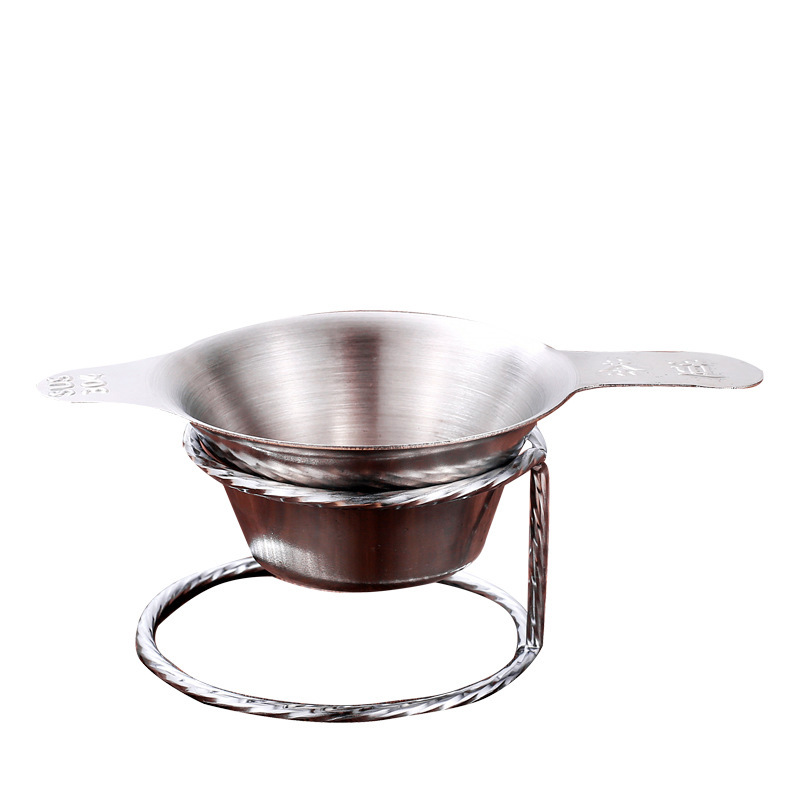 Lọc trà inox 304 hai tai cầm cao cấp – Dụng cụ lọc bã trà cho bộ trà đạo