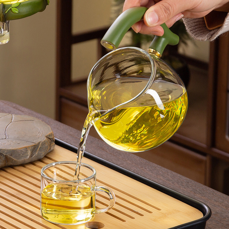 Bộ pha trà tự động Gấu Trúc Hoa Bảo đầy đủ – Công đạo bôi, 6 ly và Lục Quân Tử